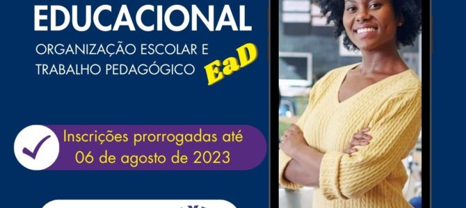 Prorrogadas as inscrições para o curso de especialização em Gestão Educacional