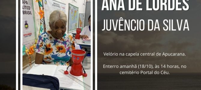 Prefeito e secretária lamentam o falecimento de estudante da Educação de Jovens e Adultos