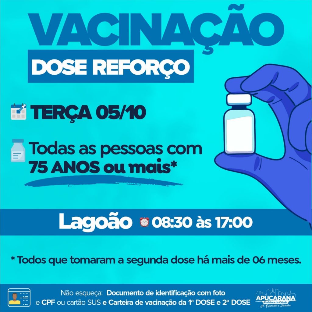 Apucarana vacina contra a gripe neste sábado, entre 8 e 12 horas –  Prefeitura Municipal de Apucarana