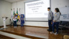 Apucarana, Paraná, Brasil - Maio 10, 2023 - Apresentação dos trabalhos dos alunos do sesi durante o hackateen com a presença do prefeito Junior da Femac